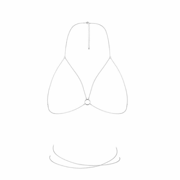 BIJOUX Metallic Chain Bra Body Jewelry NEW NIB Women's Sexy! - Picture 5 of 6